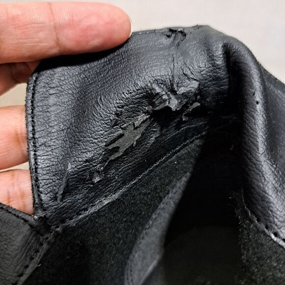 Kenneth Cole Reaction Dot-Ation Leather Suede Wedge Ankle Bootie Sz 11 Black - Picture 7 of 16